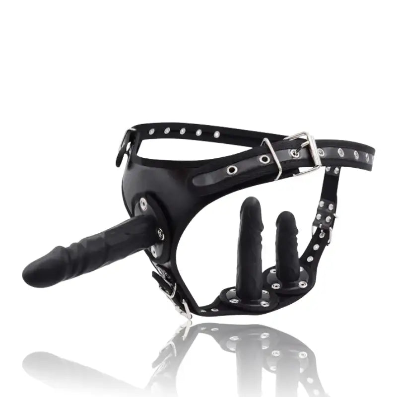 BDSM Strap On 3 Dildos Harness/Strap On Kit - Frisky Business Adult Sex Toys Shop