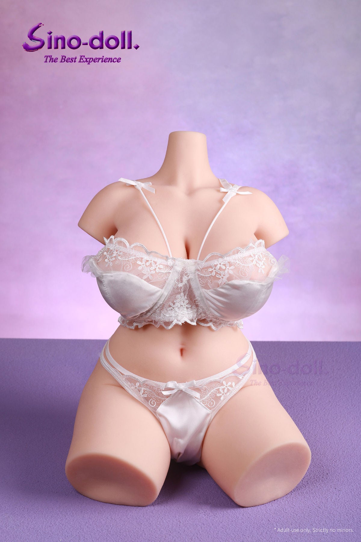 Sino Doll Soft Max 47 cm Platinum Silicone B49 Torso wearing white lace lingerie.