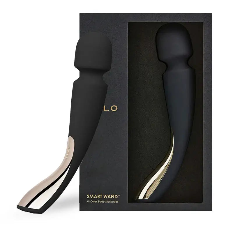 LELO Smart Wand 2 Medium Black high-performance personal massager with ergonomic handle and flexible silicone head for targeted stimulation Singapore