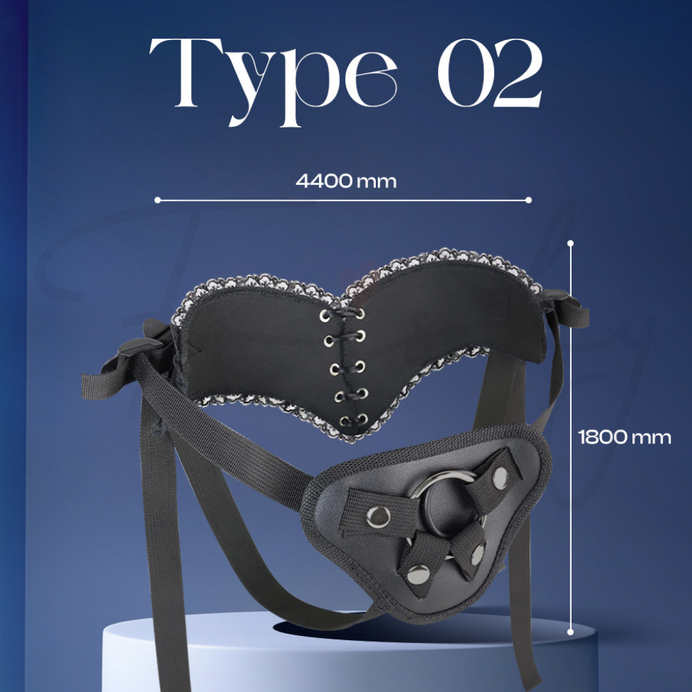 Type 02 harness with adjustable straps and front ring for secure positioning