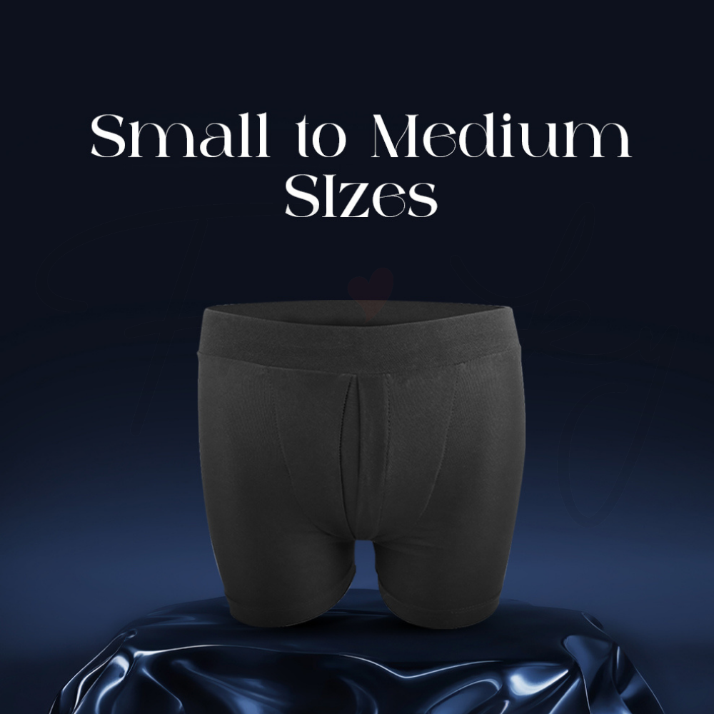 Fitted shorts displayed to indicate suitability for small to medium sizes
