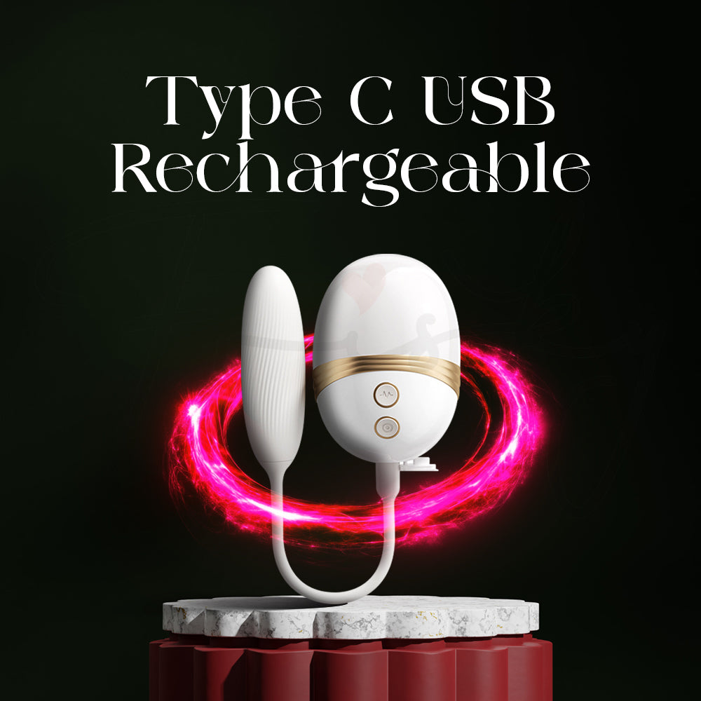 Type-C USB rechargeable vibrator with glowing charging effect and modern luxury styling