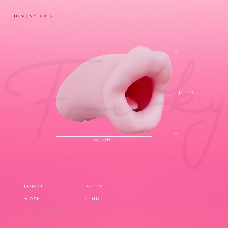 Velvet Kiss stimulator shown against a soft pink background