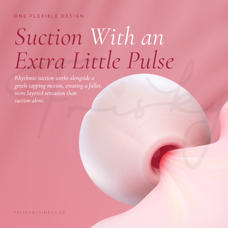 Close-up of the stimulator's opening against a pink backdrop