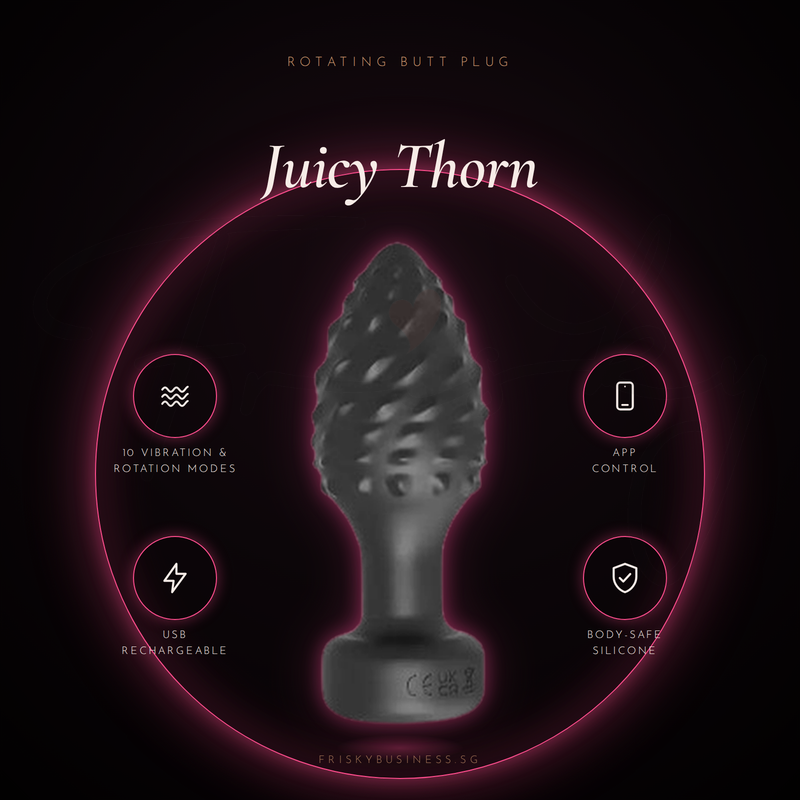 Textured conical plug displayed within a glowing pink circular frame on a dark background