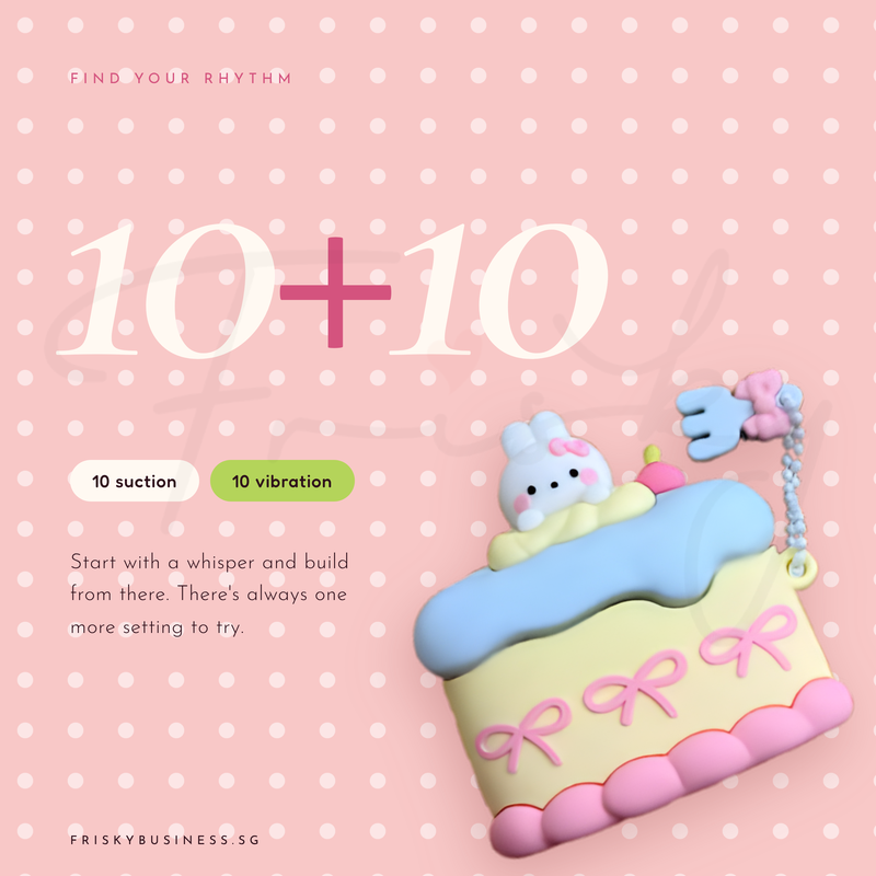 Bunny Cake suction vibrator with 10 suction modes and 10 vibration modes