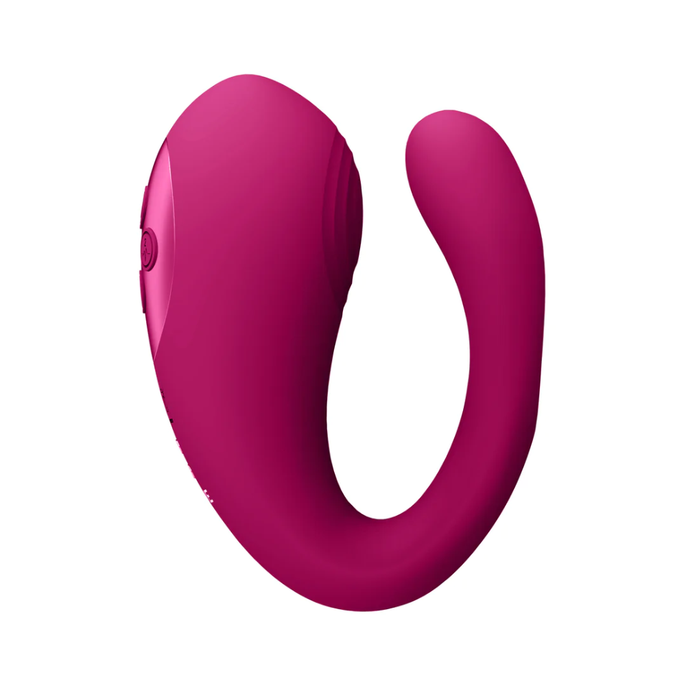 SHOTS - Yoko Triple Action Vibrator Dual Prongs with Clitoral Pulse Wave - Pink