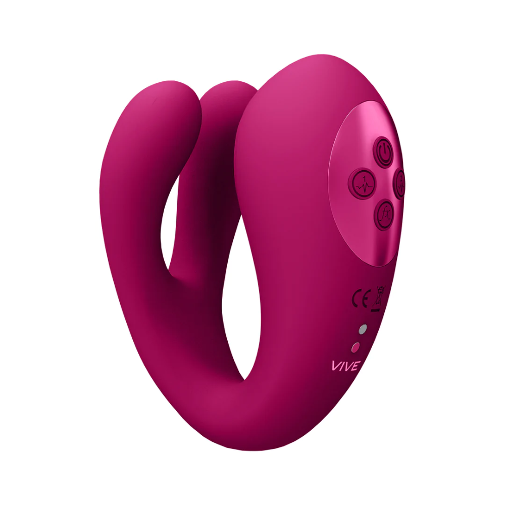 SHOTS - Yoko Triple Action Vibrator Dual Prongs with Clitoral Pulse Wave - Pink