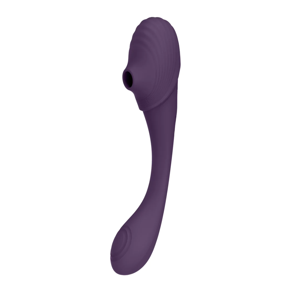 SHOTS - Mirai Double Ended Pulse Wave & Air Wave Bendable Vibrator - Purple