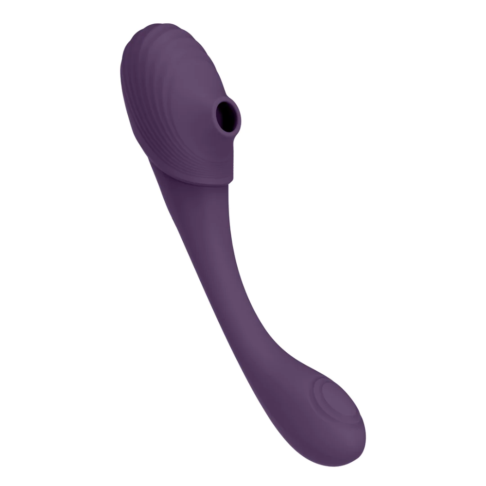 SHOTS - Mirai Double Ended Pulse Wave & Air Wave Bendable Vibrator - Purple