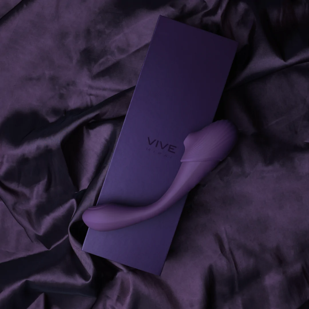 SHOTS - Mirai Double Ended Pulse Wave & Air Wave Bendable Vibrator - Purple