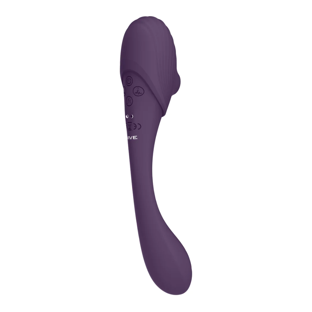 SHOTS - Mirai Double Ended Pulse Wave & Air Wave Bendable Vibrator - Purple