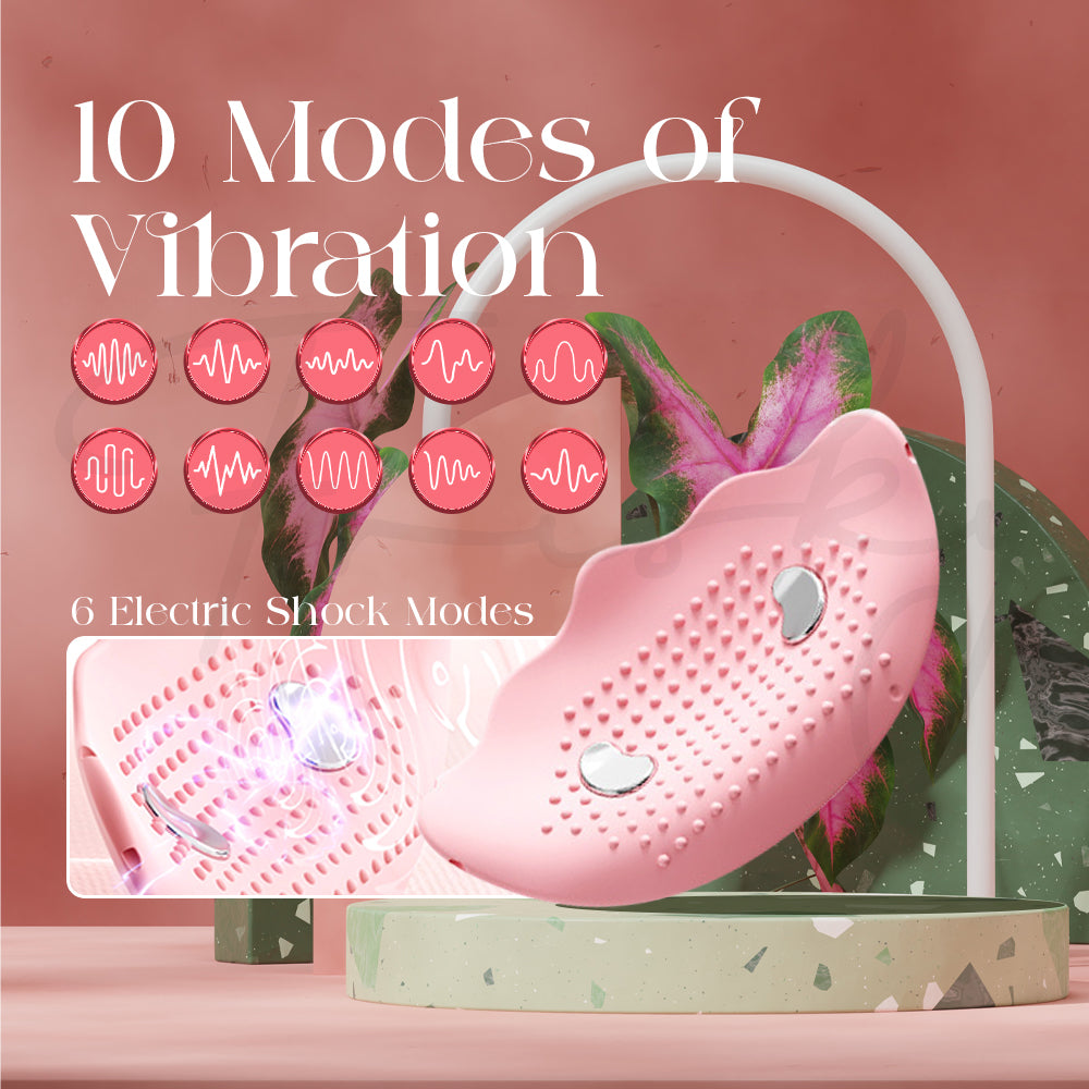 Wearable vibrator highlighting multiple vibration modes with illustrated icons
