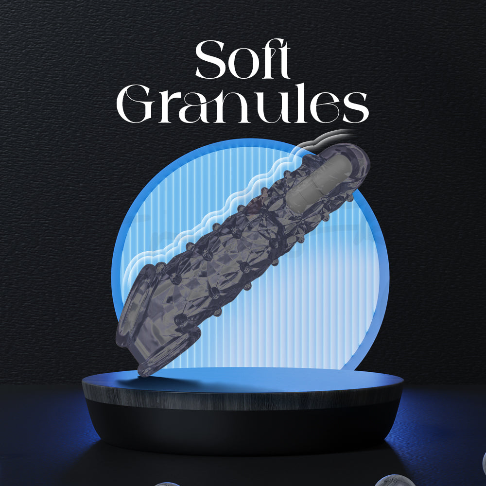 Transparent sleeve with soft granule texture designed for added stimulation
