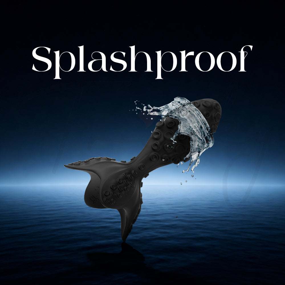 Splashproof design demonstrated with water-resistant feature in dark fluid setting
