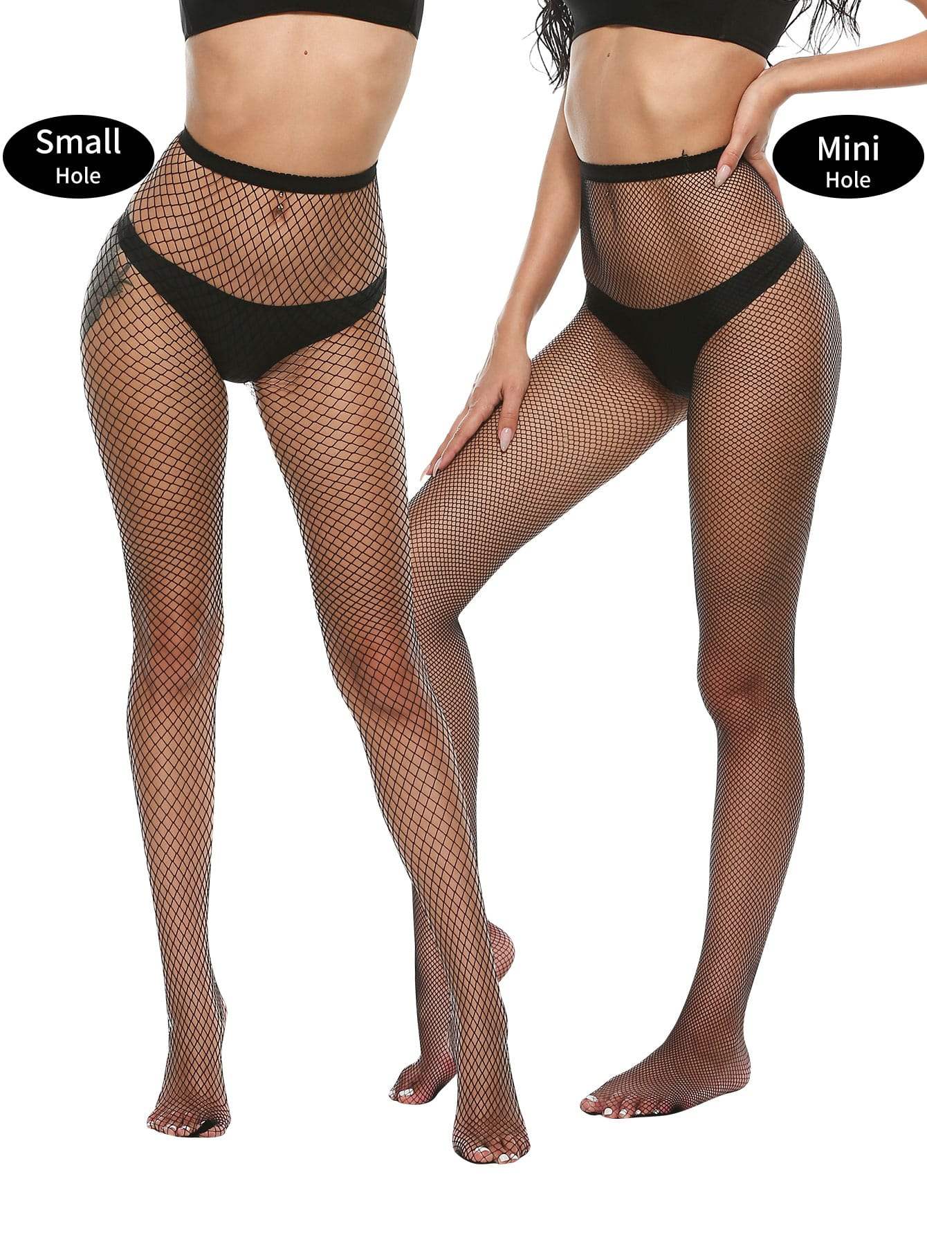 Stockings - 4 in 1 Black Fishnet Pantyhose Stockings - Frisky Business Adult Sex Toys Shop