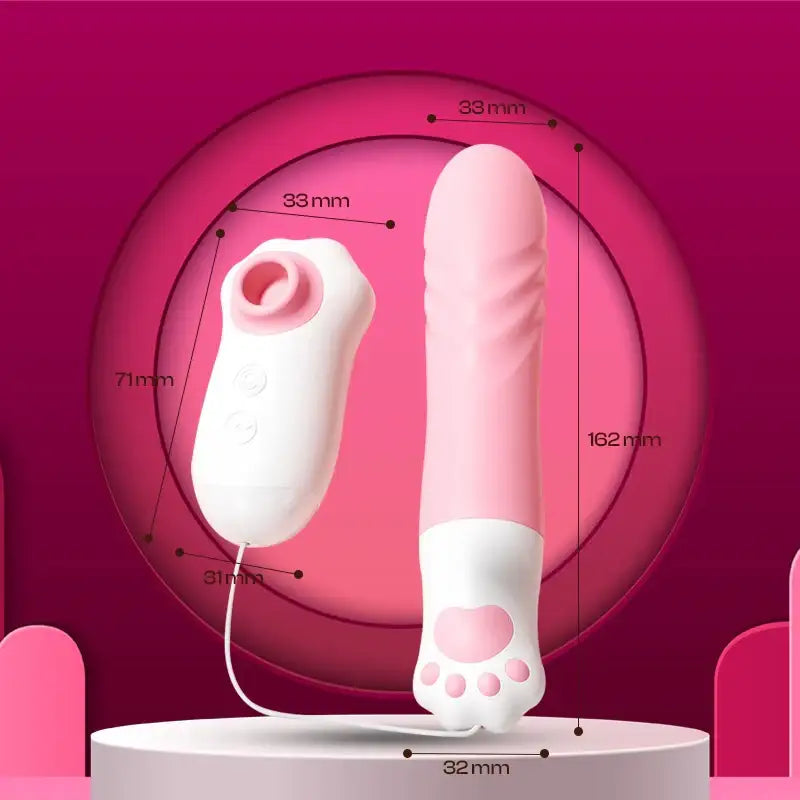 Mew Motion - APP Control 2-in-1 Thrusting Vibrator with Suction - Frisky Business Adult Sex Toys Shop