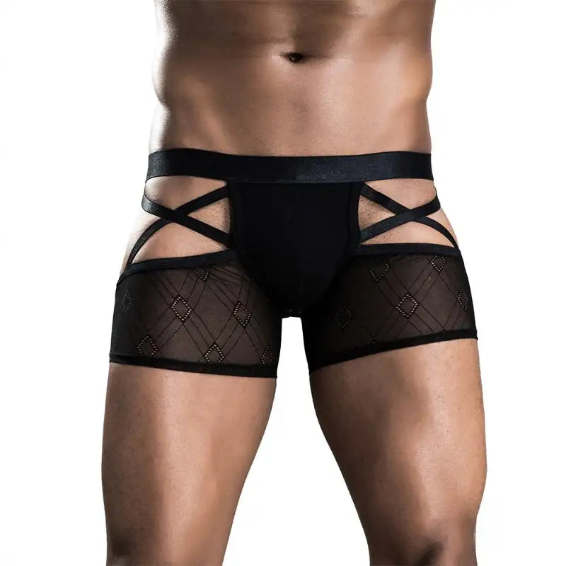Skivvies - Black Sexy Male Crossed Underwear - Frisky Business Adult Sex Toys Shop