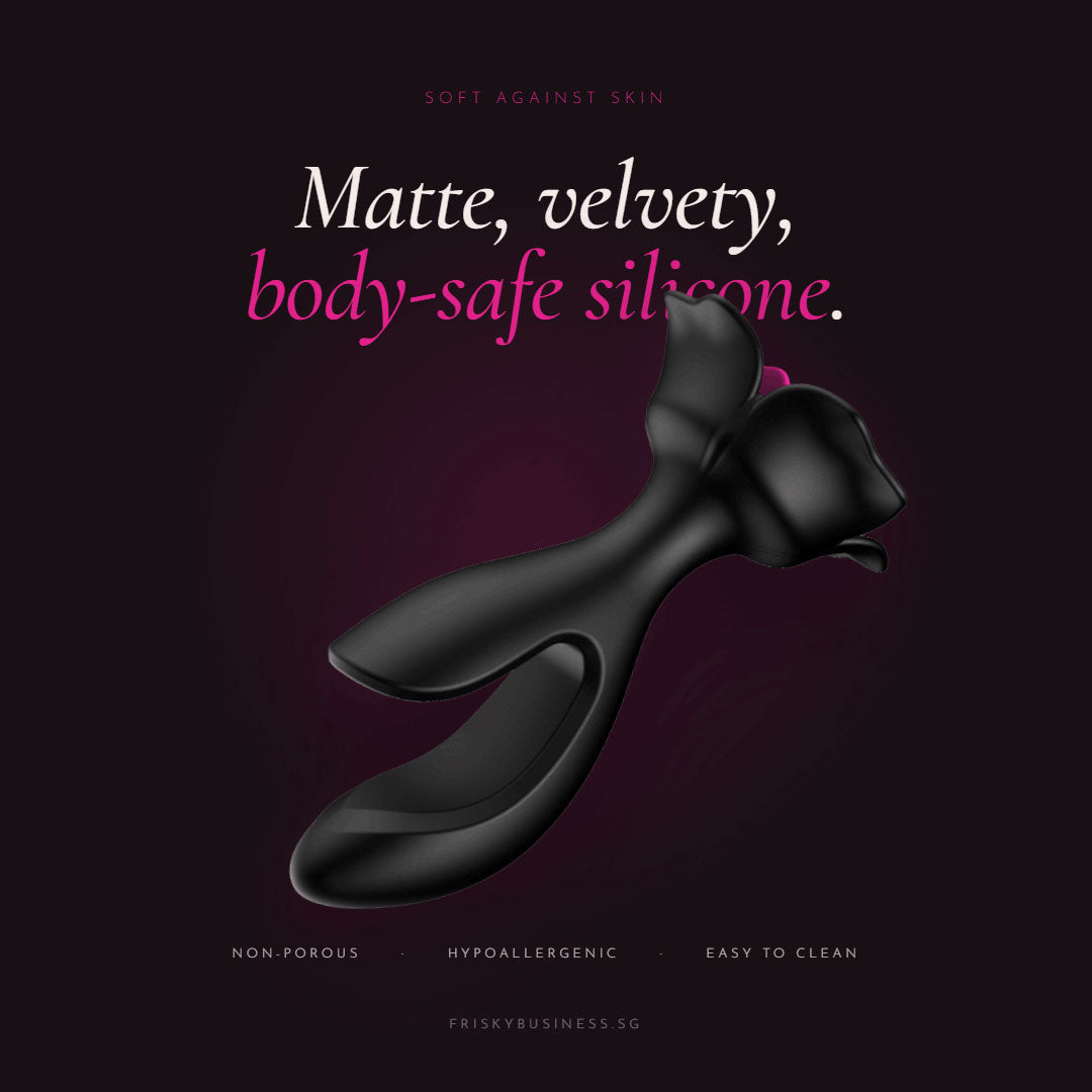 Black Rose Vibrating Anal Plug with Remote