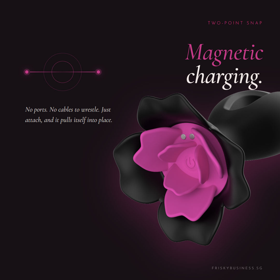 Black Rose Vibrating Anal Plug with Remote