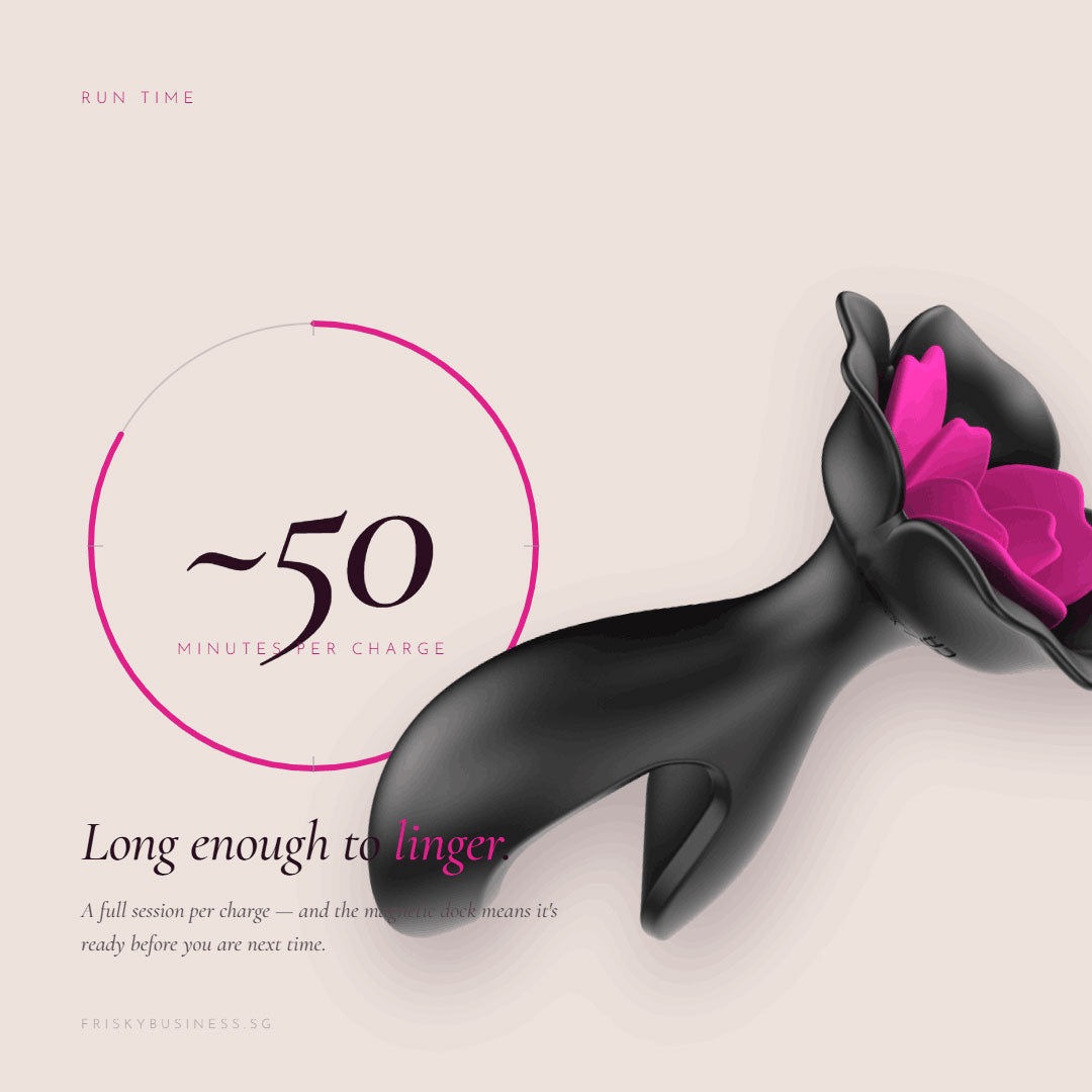 Black Rose Vibrating Anal Plug with Remote