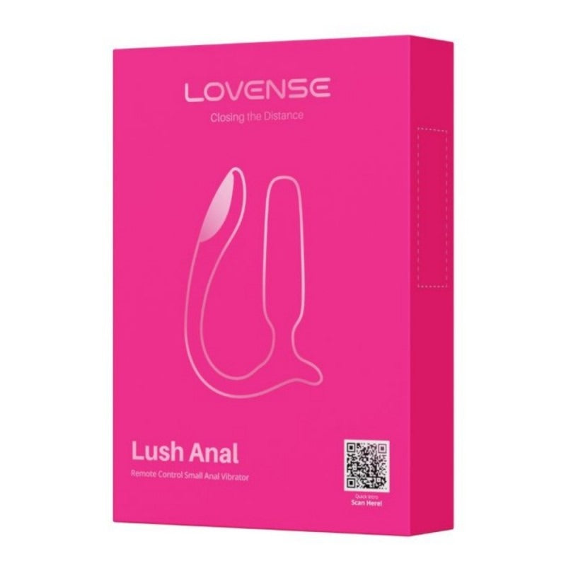 Pink packaging of a Lovense Lush Anal product on a white background