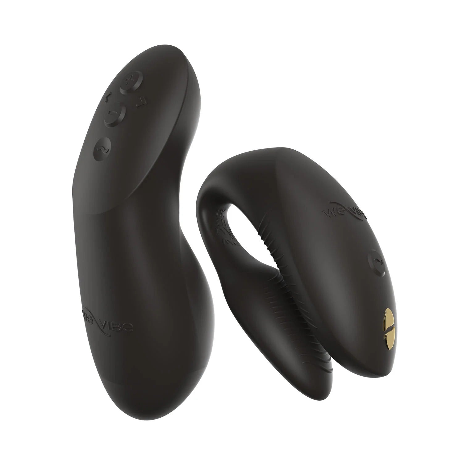 Close-up view of the We-Vibe Chorus Pro in electric pink beside its haptic remote.”