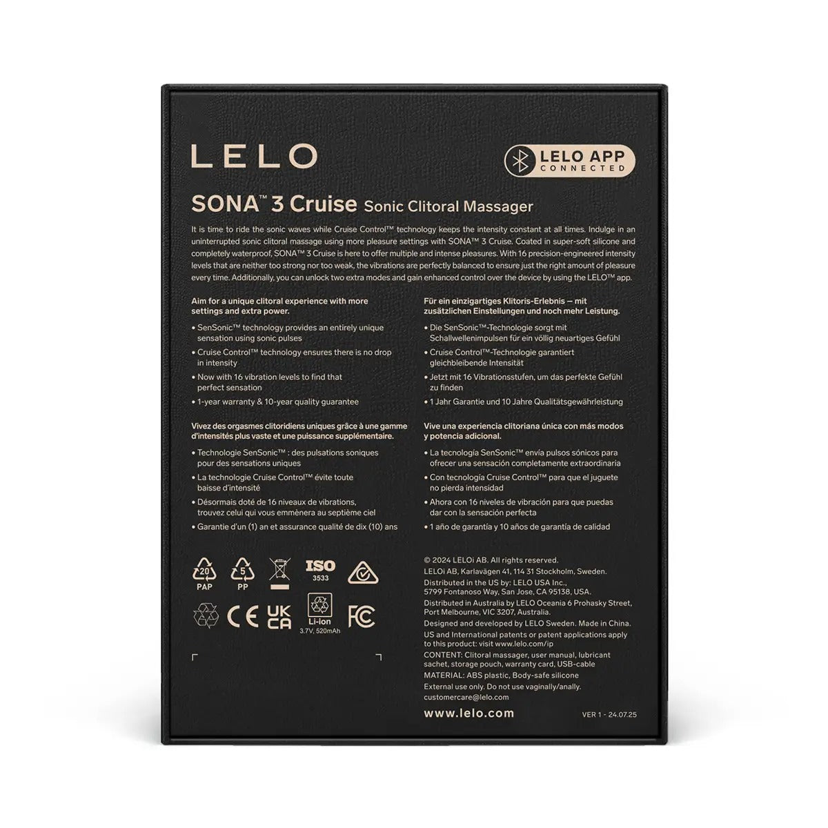 Lelo - Sona 3 Cruise Sonic Clitoral Massager Plum