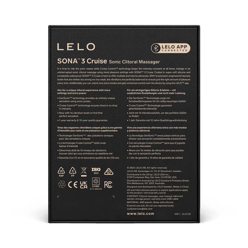 Lelo - Sona 3 Cruise Sonic Clitoral Massager Black