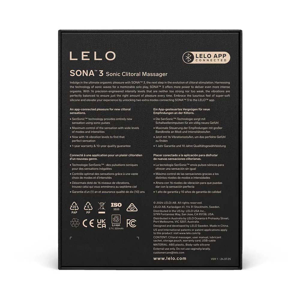 Lelo - Sona 3 Sensonic App-Controlled Clitoral Stimulator - Violet Dusk