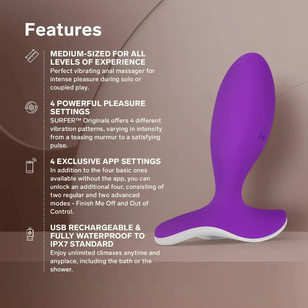 LELO Surfer Originals interactive prostate massager with powerful vibrations and adjustable settings Singapore