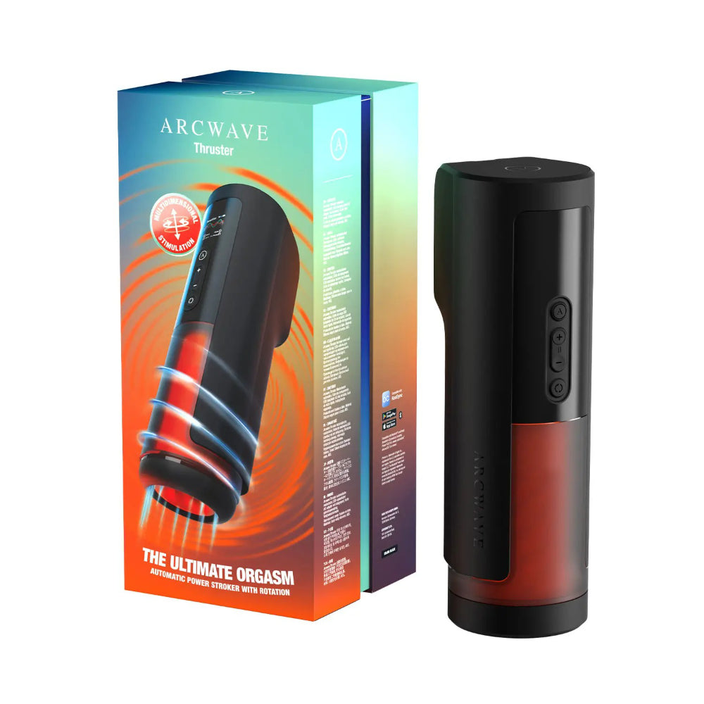 Arcwave Thruster app-controlled thrusting and rotating stroker with premium packaging display