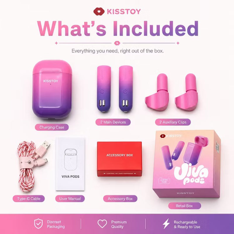 KISSTOY Viva Pods premium body-safe materials with charging accessories, personal wellness device Singapore