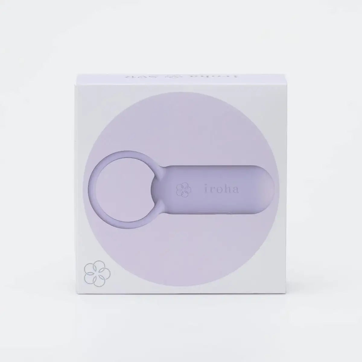 Lavender handheld device with box on a white background