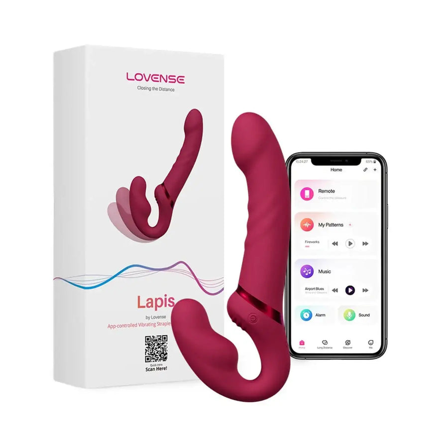 Lovense Lapis app controlled strapless dildo Bluetooth wearable dual stimulation device Singapore