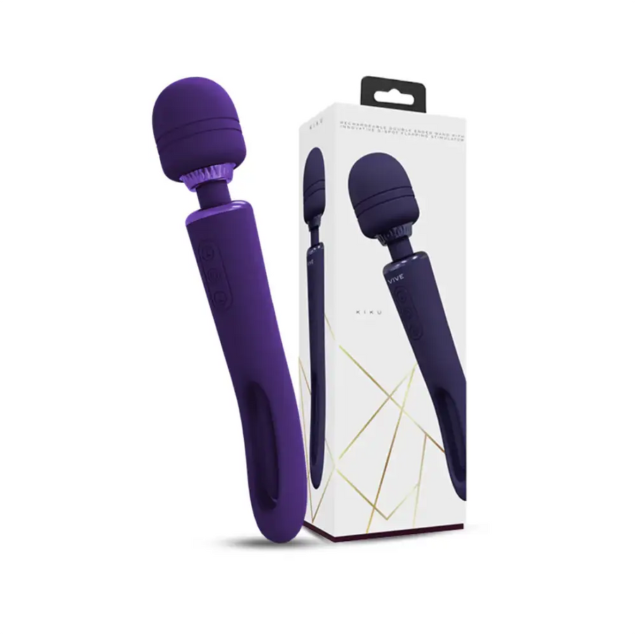 SHOTS Kiku Double Ended Wand with Innovative G-Spot Flapping Stimulator Purple dual-ended flexible adult pleasure device Singapore