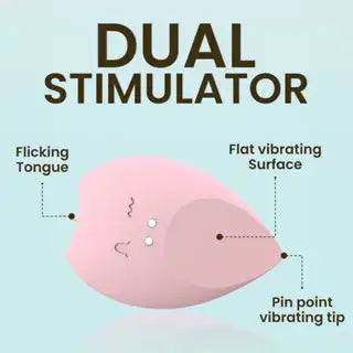 Flirtatious Flattop - 2 in 1 Clitoris Lickng Vibrator - Frisky Business Adult Sex Toys Shop