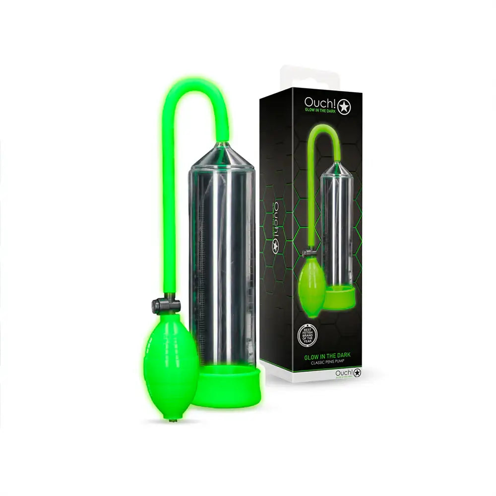 SHOTS Ouch! Classic Penis Pump Glow in The Dark manual vacuum pump for adult male enhancement accessory Singapore