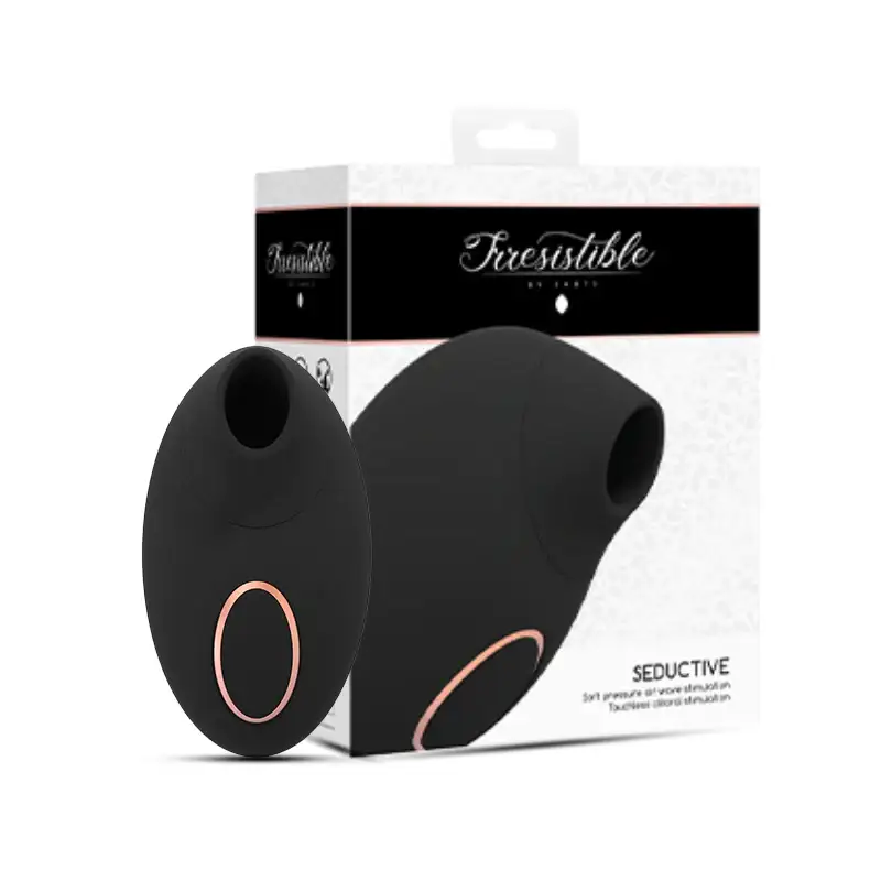 SHOTS Seductive Air Pulse Vibrator Black Powerful air pulse stimulation adult toy with ergonomic black design for precise pleasure Singapore