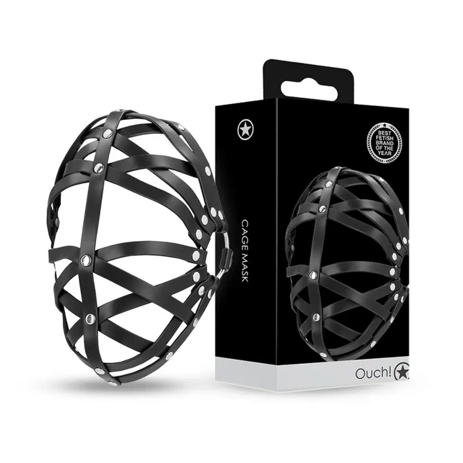 SHOTS Ouch! Cage Mask Black durable design for secure fit and immersive adult play Singapore
