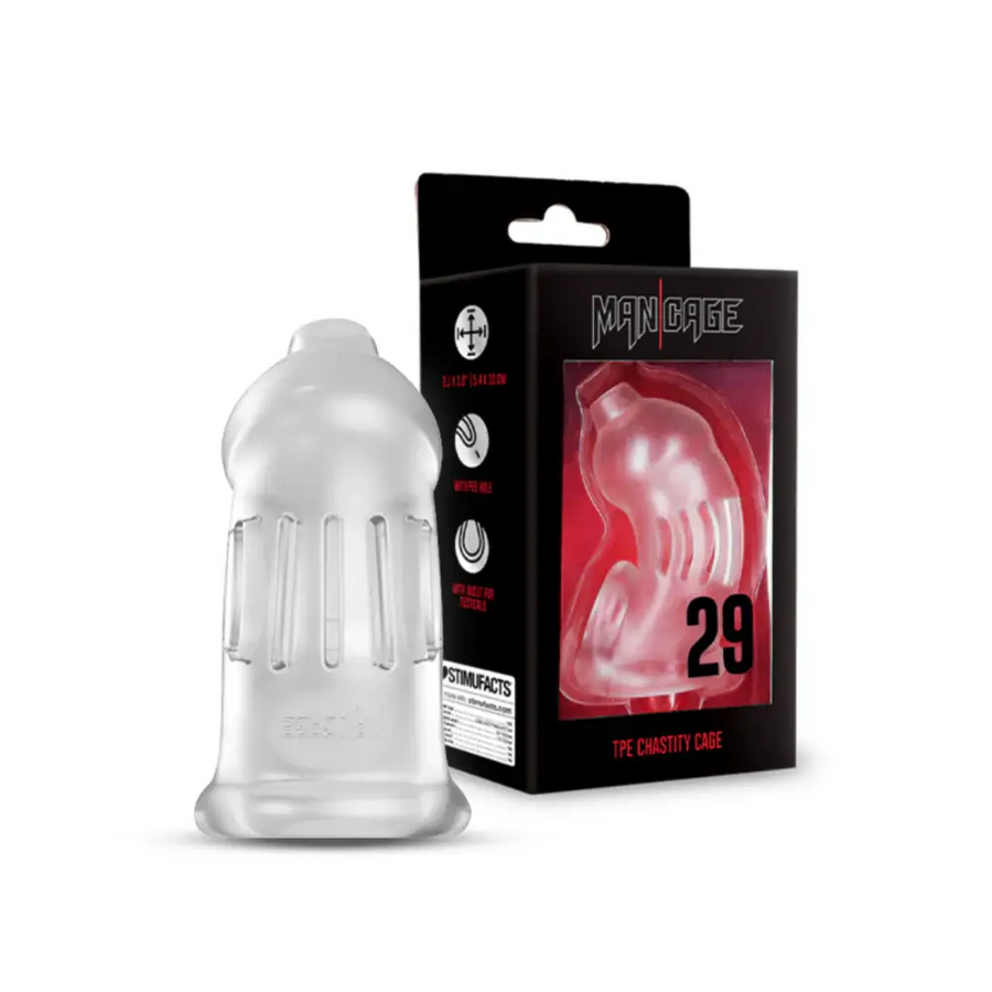 SHOTS Model 29 TPE Chastity Cage Transparent durable TPE construction for secure adult wearable restraint Singapore