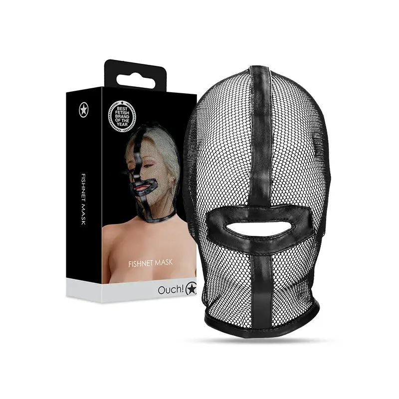 SHOTS Ouch! Fishnet Mask black breathable mesh design adult wearable accessory Singapore