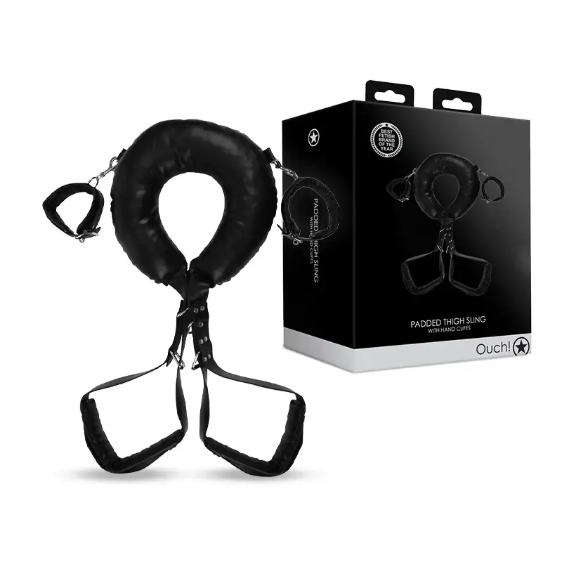 SHOTS Ouch! Padded Thigh Sling with Hand Cuffs comfortable padded thigh sling with integrated hand cuffs for adult bondage play Singapore