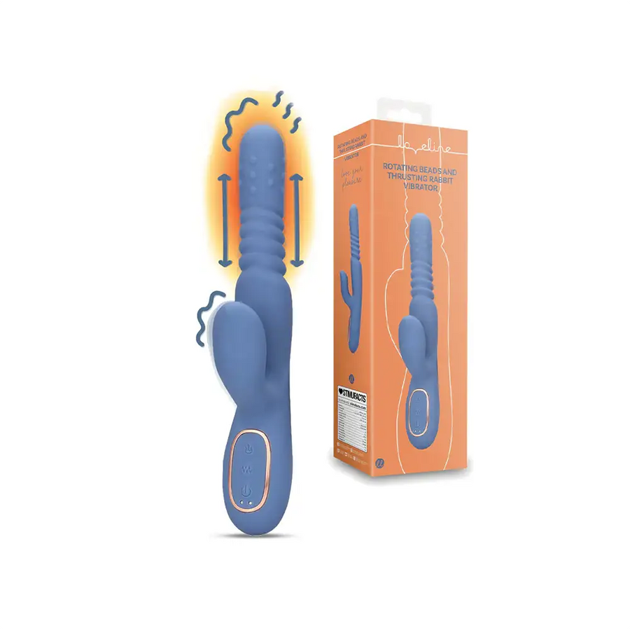 SHOTS Warming Rotating Beads and Thrusting Rabbit Vibrator Pink dual-action vibrator with rotating beads and thrusting function for adult stimulation Singapore