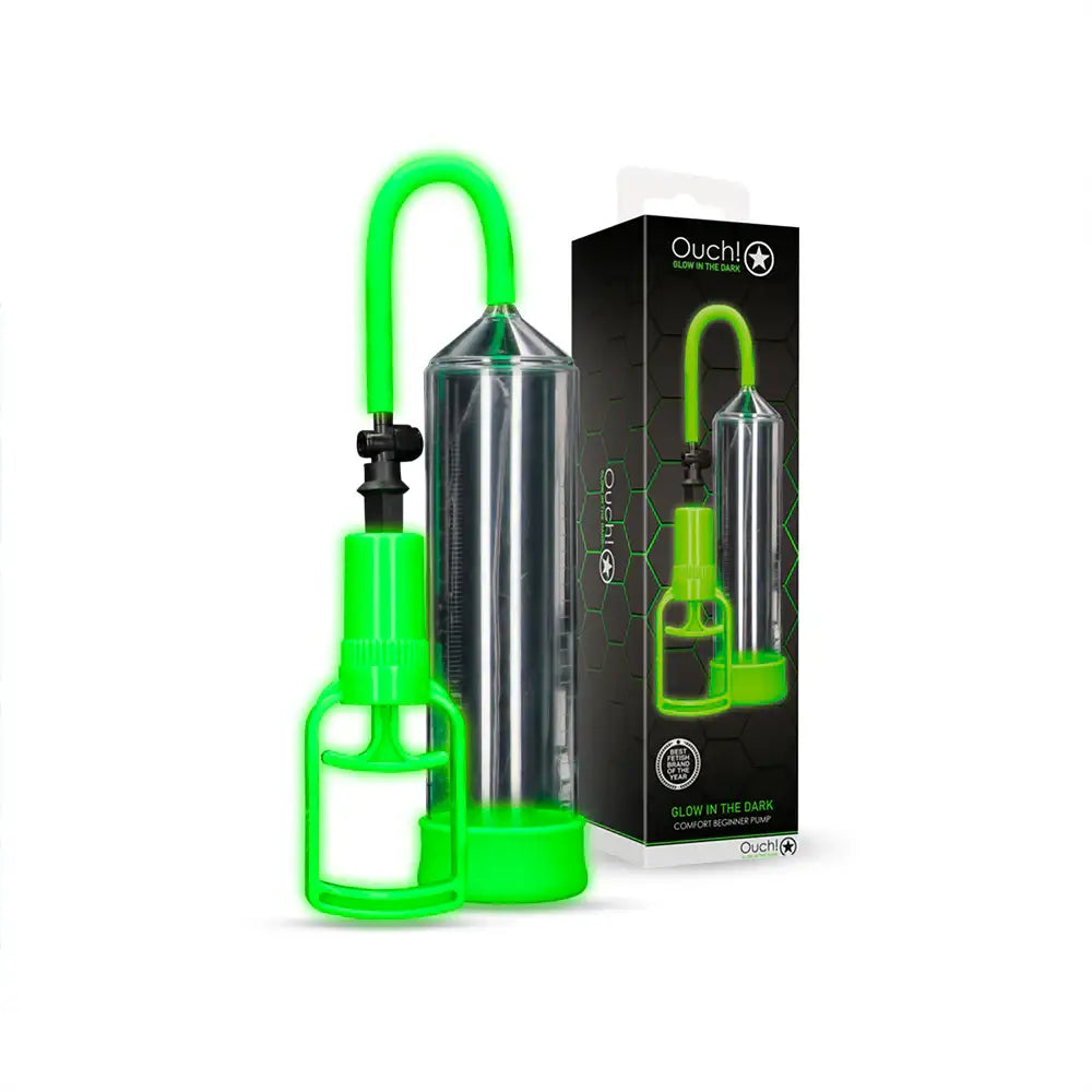 SHOTS Ouch! Comfort Beginner Pump Glow in The Dark manual vacuum pump designed for beginner-friendly adult male enhancement Singapore