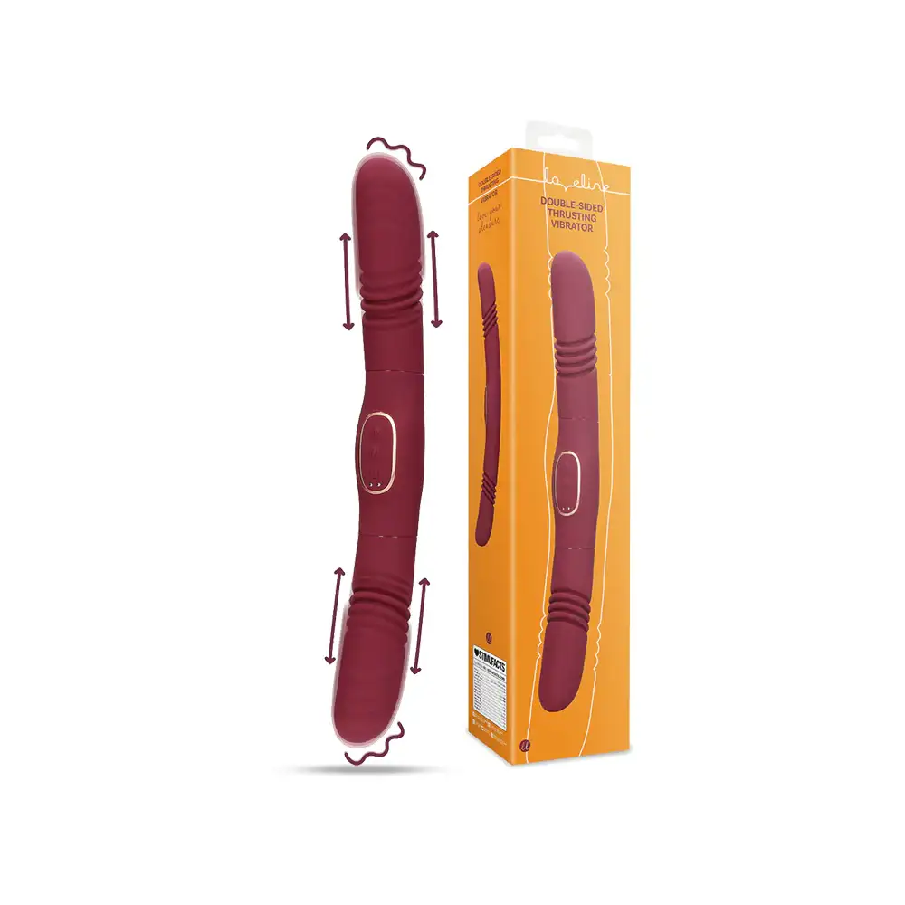 SHOTS Double-Sided Thrusting Vibrator Merlot Grape dual-ended vibrator with thrusting and vibration for interactive adult play Singapore