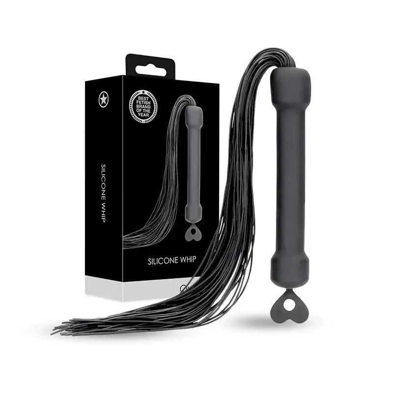 SHOTS Ouch! Beginners Silicone Whip black flexible silicone adult toy for safe introductory play Singapore