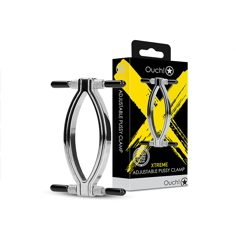 SHOTS Ouch! Adjustable Pussy Clamp silver metal clamp adult toy for intimate play Singapore