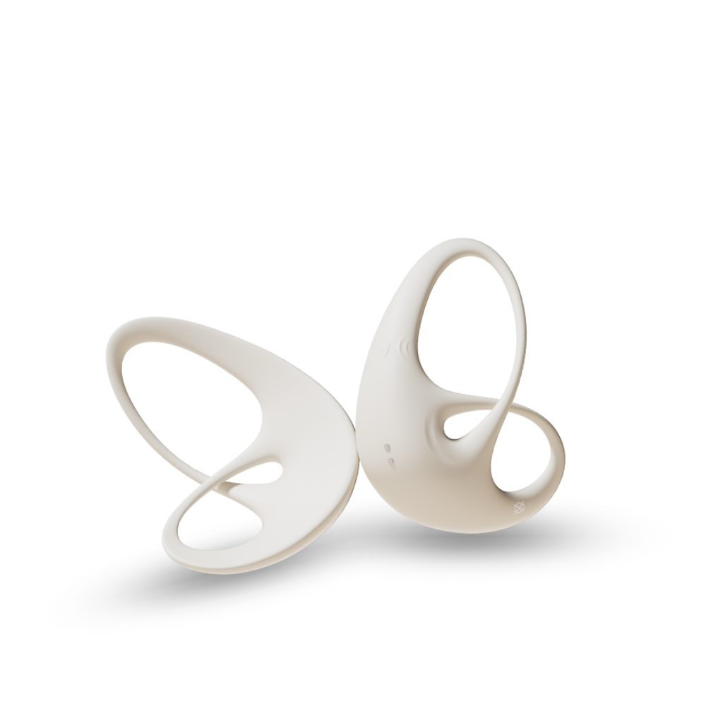 White Osuga Papillon wearable nipple vibrator displayed on a plain background.