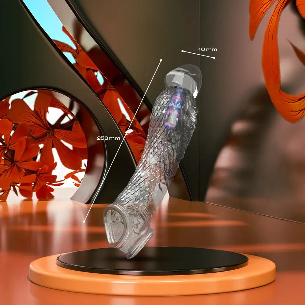 DracoFit - Vibrating Transparent Penis Sleeve - Frisky Business Adult Sex Toys Shop